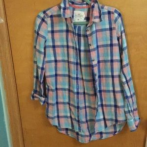 H&M plaid button up